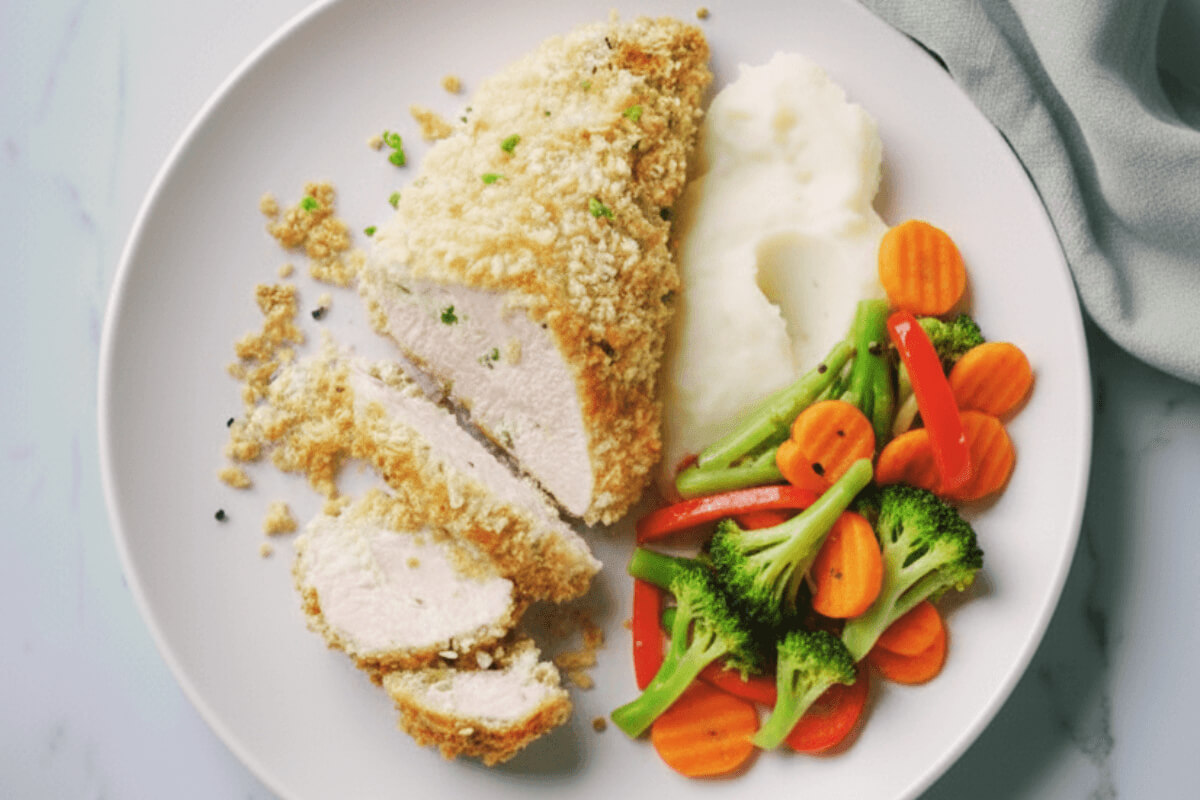 Sajtos bundás csirkemell air fryerben