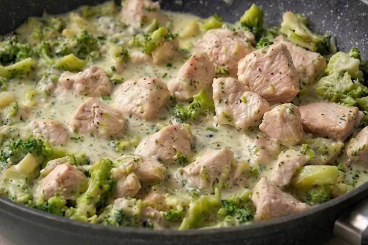 Tejszínes brokkolis csirkemell fokhagymával és oregánóval